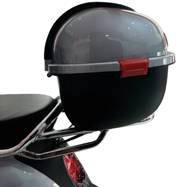 Baúl trasero de la moto eléctrica GreenLine H2 MIN gris – Almacenamiento seguro en Amazon GreenLine