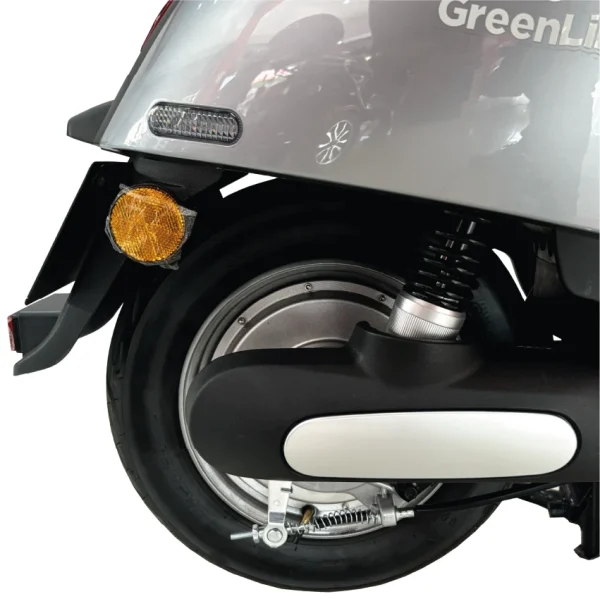 Motor y suspensión trasera de la moto eléctrica GreenLine H2 MIN gris – Potencia y confort en Amazon GreenLine