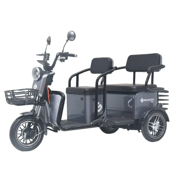 Trimoto eléctrica GreenLine TM8 gris – Estabilidad y comodidad urbana