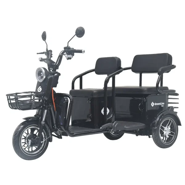 Trimoto eléctrica GreenLine TM8 negra – Transporte urbano con estilo