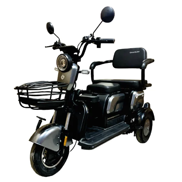 Trimoto eléctrica GreenLine TM6 gris – Transporte estable y cómodo