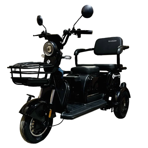 Trimoto eléctrica GreenLine TM6 negra – Transporte urbano confiable