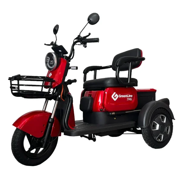 Trimoto eléctrica GreenLine TM6L roja potente y elegante en Pucallpa Perú